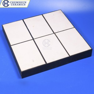 Three-in-one ceramic rubber steel wear resistant plate