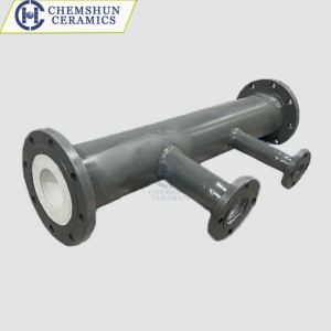 Alumina Ceramic Tile Lined 4-way Steel Pipe
