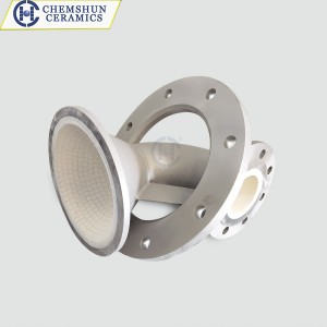 Ceramic Pieces Lined Steel Elbow