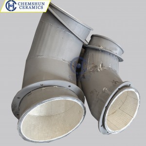 Ceramic Lined Elbow Bend Pipe With Flange